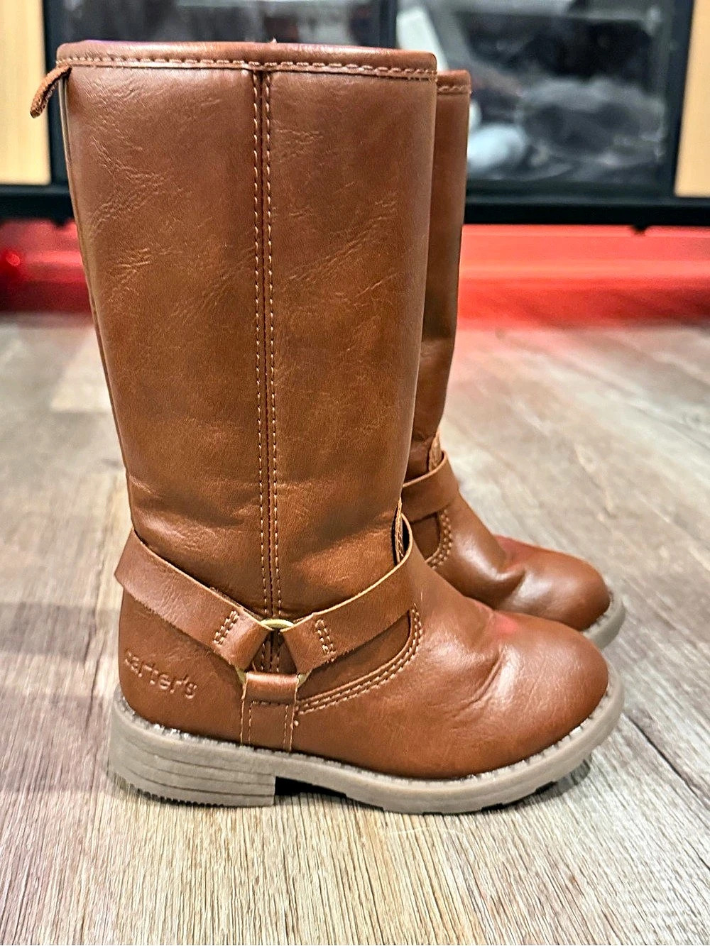 carter's Toddler Girl Heart Riding Boots Brown Girls US 7